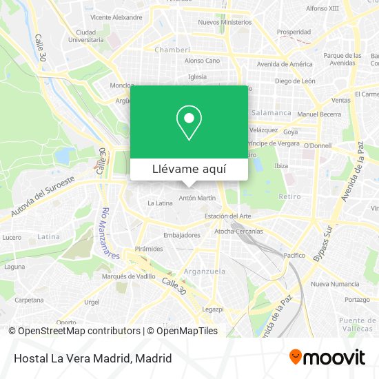 Mapa Hostal La Vera Madrid