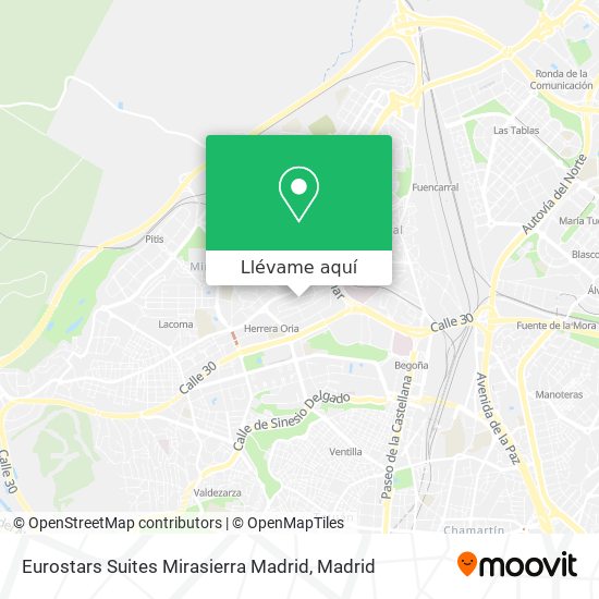 Mapa Eurostars Suites Mirasierra Madrid