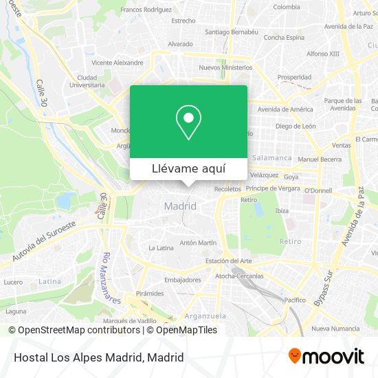 Mapa Hostal Los Alpes Madrid