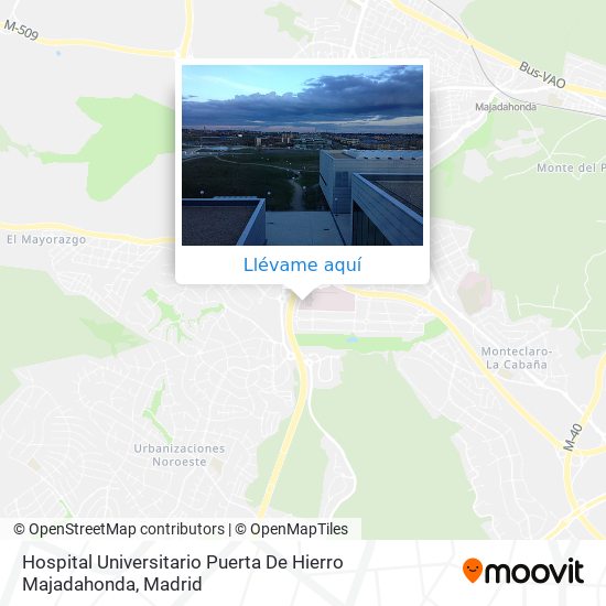 Mapa Hospital Universitario Puerta De Hierro Majadahonda
