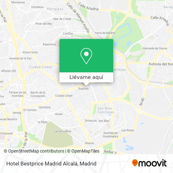 Mapa Hotel Bestprice Madrid Alcalá