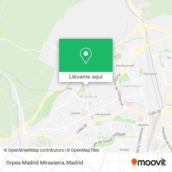 Mapa Orpea Madrid Mirasierra