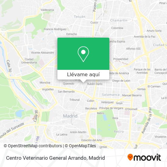 Mapa Centro Veterinario General Arrando