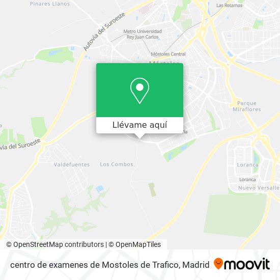 Mapa centro de examenes de Mostoles de Trafico
