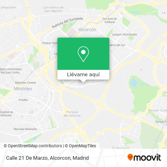 Mapa Calle 21 De Marzo, Alcorcon