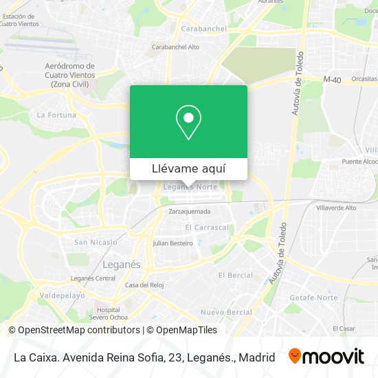 Mapa La Caixa. Avenida Reina Sofia, 23, Leganés‎.