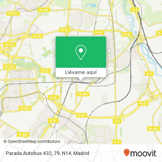 Mapa Parada Autobus 432, 79, N14