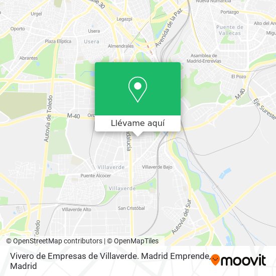 Mapa Vivero de Empresas de Villaverde. Madrid Emprende