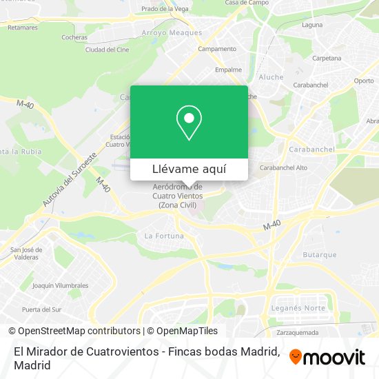 Mapa El Mirador de Cuatrovientos - Fincas bodas Madrid