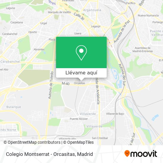 Mapa Colegio Montserrat - Orcasitas