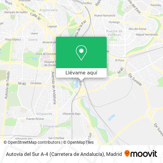 Mapa Autovía del Sur A-4 (Carretera de Andalucía)