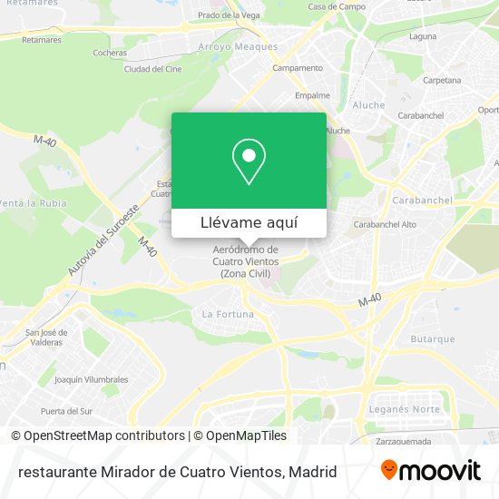 Mapa restaurante Mirador de Cuatro Vientos