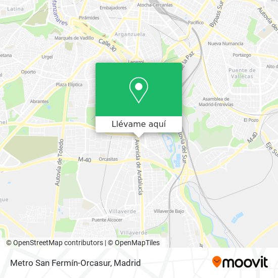 Mapa Metro San Fermín-Orcasur