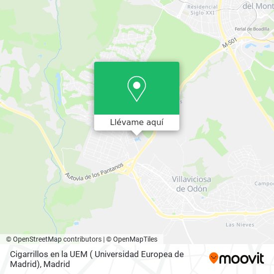 Mapa Cigarrillos en la UEM ( Universidad Europea de Madrid)