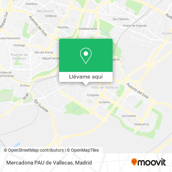 Mapa Mercadona PAU de Vallecas
