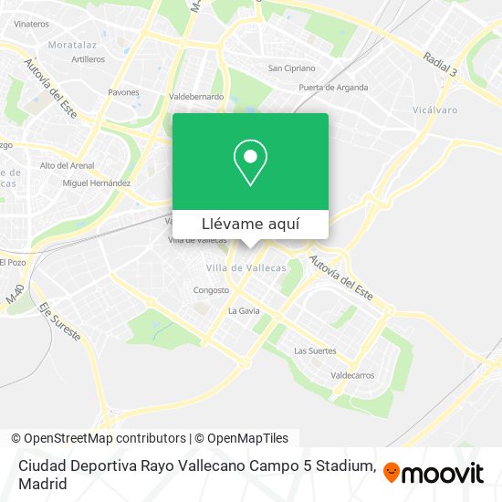 Mapa Ciudad Deportiva Rayo Vallecano Campo 5 Stadium