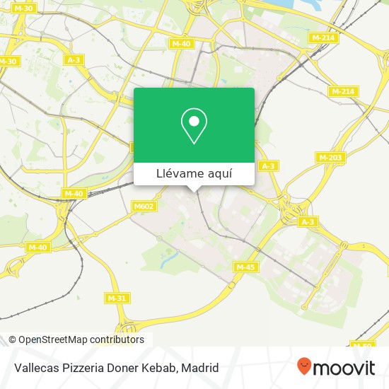 Mapa Vallecas Pizzeria Doner Kebab