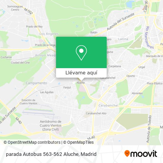 Mapa parada Autobus 563-562 Aluche
