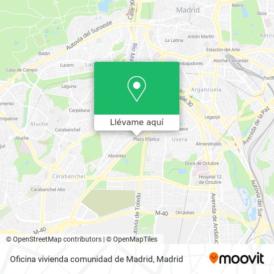 Mapa Oficina vivienda comunidad de Madrid