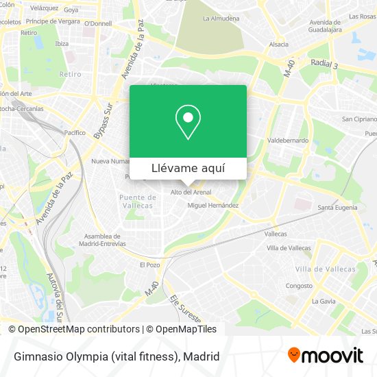 Mapa Gimnasio Olympia (vital fitness)