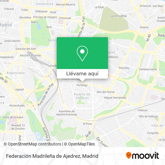 Mapa Federación Madrileña de Ajedrez