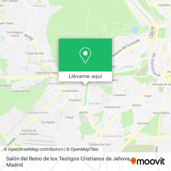 Mapa Salón del Reino de los Testigos Cristianos de Jehova