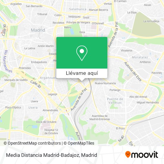 Mapa Media Distancia Madrid-Badajoz