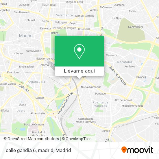 Mapa calle gandia 6, madrid