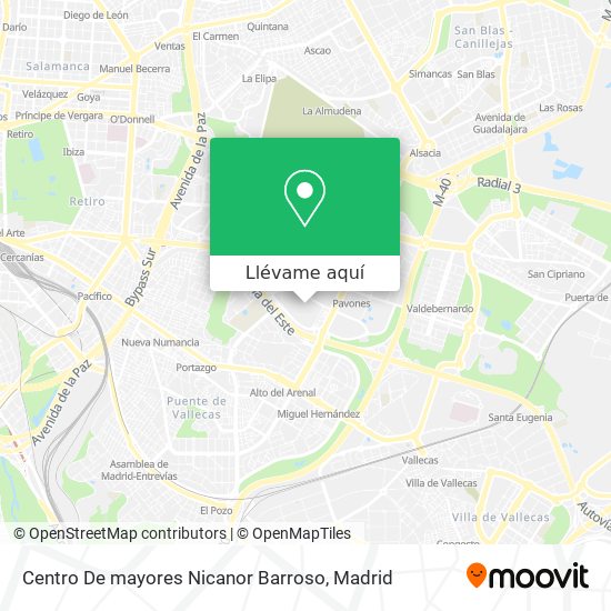 Mapa Centro De mayores Nicanor Barroso