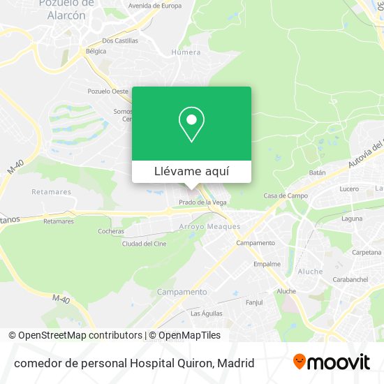 Mapa comedor de personal Hospital Quiron
