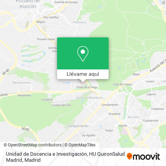 Mapa Unidad de Docencia e Investigación, HU QuironSalud Madrid