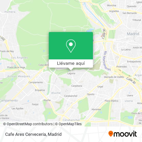 Mapa Cafe Ares Cervecería