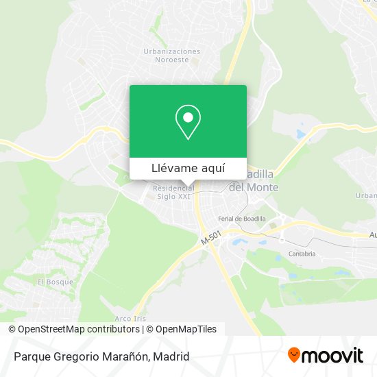 Mapa Parque Gregorio Marañón