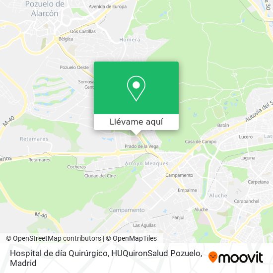 Mapa Hospital de día Quirúrgico, HUQuironSalud Pozuelo