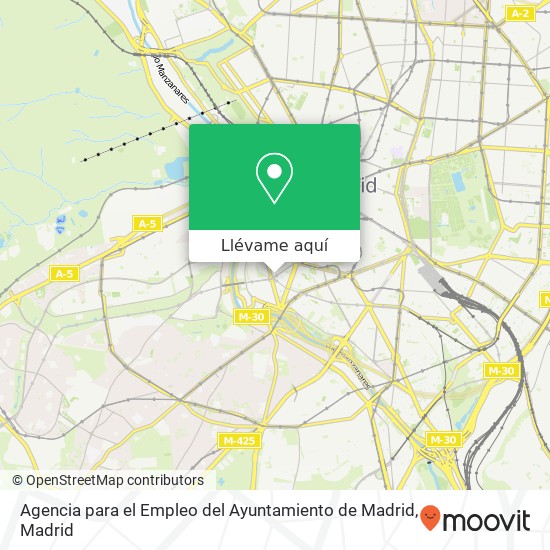 Mapa Agencia para el Empleo del Ayuntamiento de Madrid