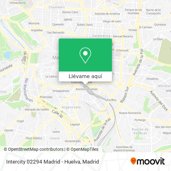 Mapa Intercity 02294 Madrid - Huelva