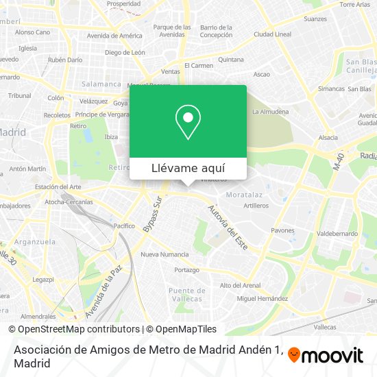 Mapa Asociación de Amigos de Metro de Madrid Andén 1
