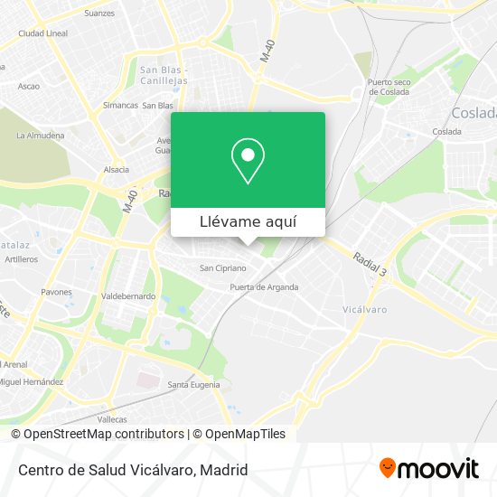 Mapa Centro de Salud Vicálvaro