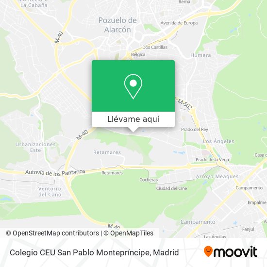 Mapa Colegio CEU San Pablo Montepríncipe