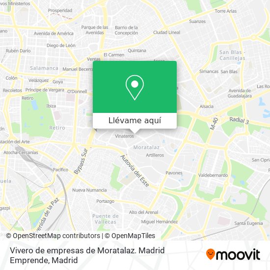 Mapa Vivero de empresas de Moratalaz. Madrid Emprende