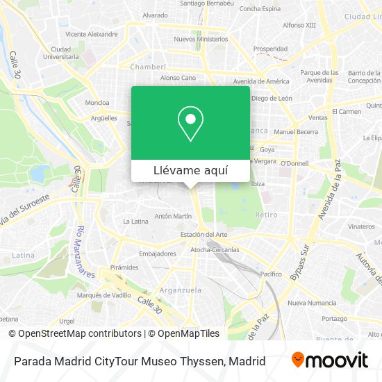 Mapa Parada Madrid CityTour Museo Thyssen