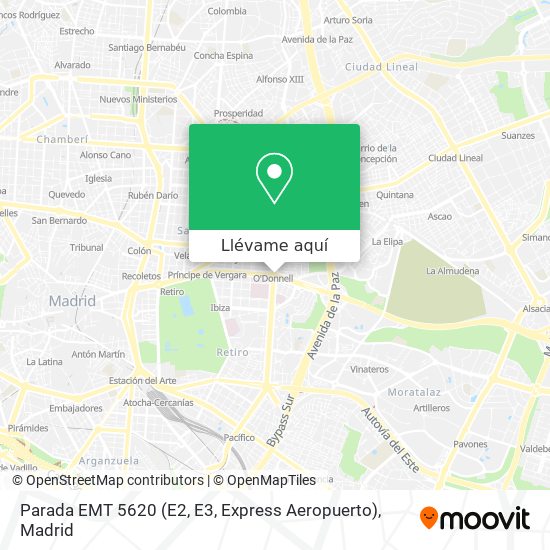 Mapa Parada EMT 5620 (E2, E3, Express Aeropuerto)