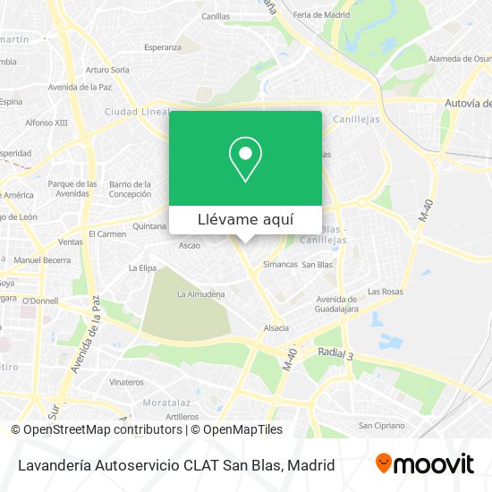 Mapa Lavandería Autoservicio CLAT San Blas
