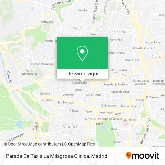Mapa Parada De Taxis La Milagrosa Clinica