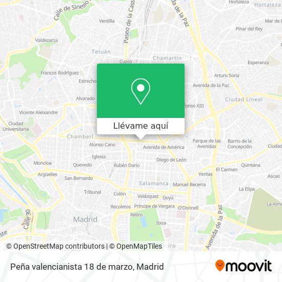 Mapa Peña valencianista 18 de marzo