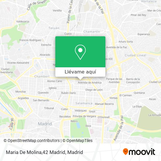 Mapa Maria De Molina,42 Madrid