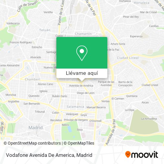 Mapa Vodafone Avenida De America