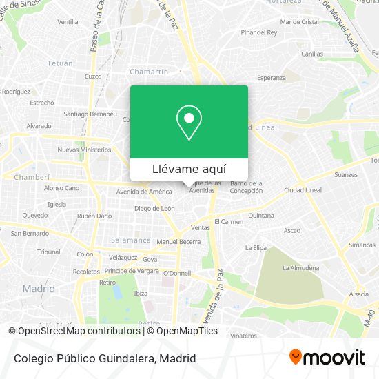 Mapa Colegio Público Guindalera