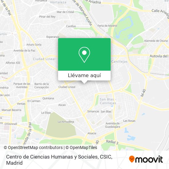 Mapa Centro de Ciencias Humanas y Sociales, CSIC