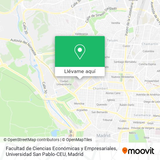 Mapa Facultad de Ciencias Económicas y Empresariales, Universidad San Pablo-CEU
